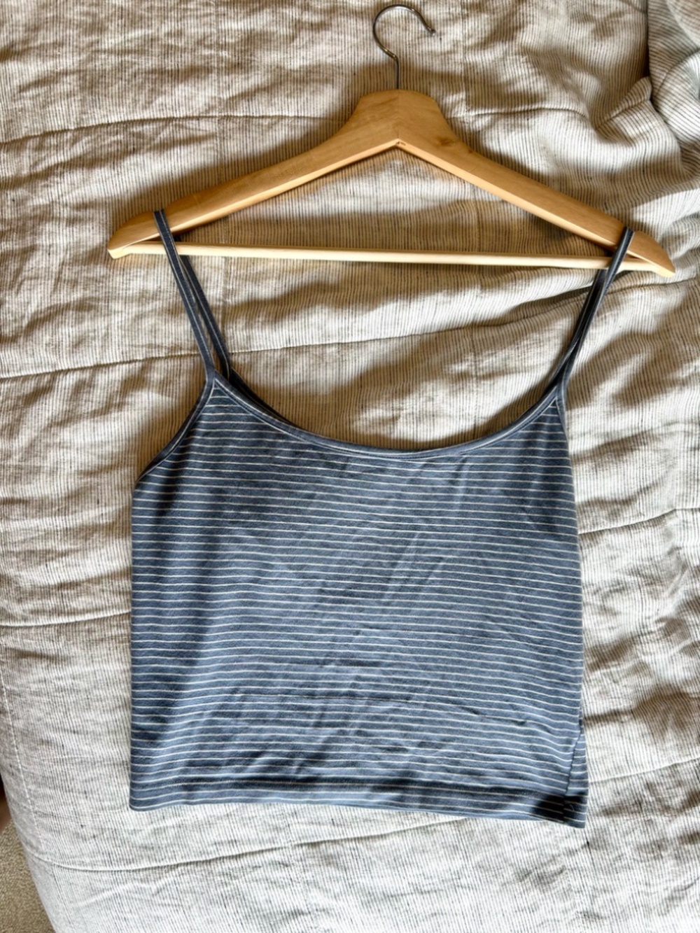 Brandy Melville Blue and White Striped Tank Top - Picture 2 of 2